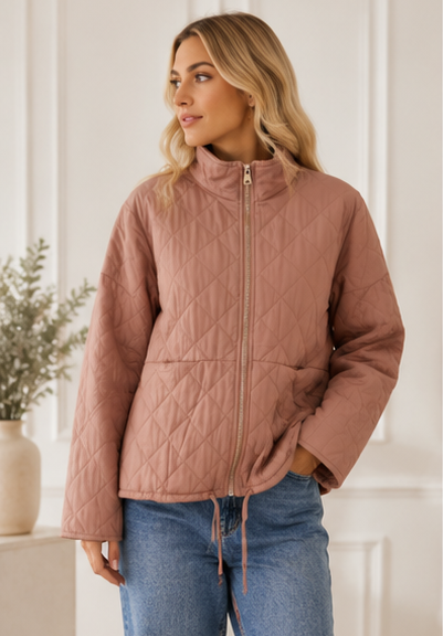 Chaqueta Quilt Casual-Chic – Rosa Viejo