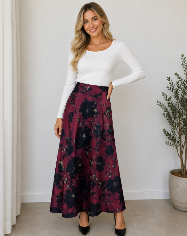 Maxifalda Flora Burgundy