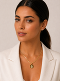 Collar Medallón Aura Hamsa en Baño de Oro