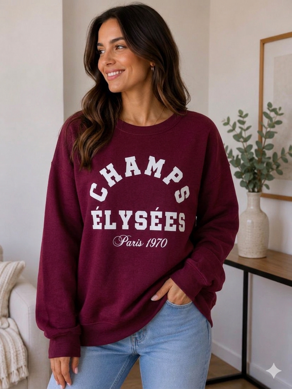 Sudadera 'Champs Élysées Paris 1970'  Estilo Vintage y Comodidad Urbana