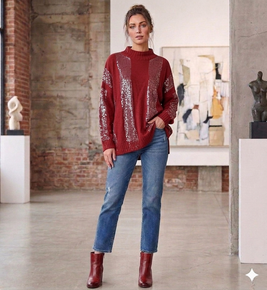 Sweater Gala en Rojo Carmín