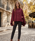 Capa Poncho Burdeos Élégance