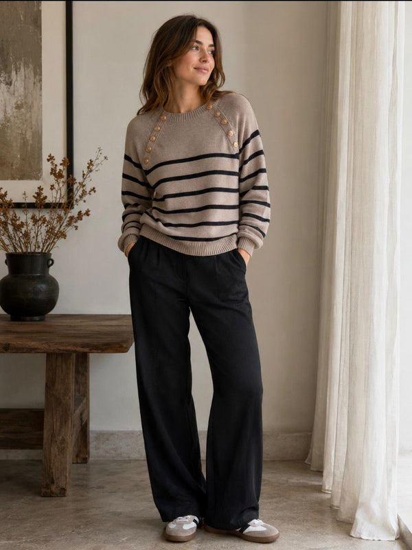 Sweater Marinero Breton Taupe