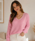 Sweater Sylvie en Rosa Pastel sutiles destellos brillantes
