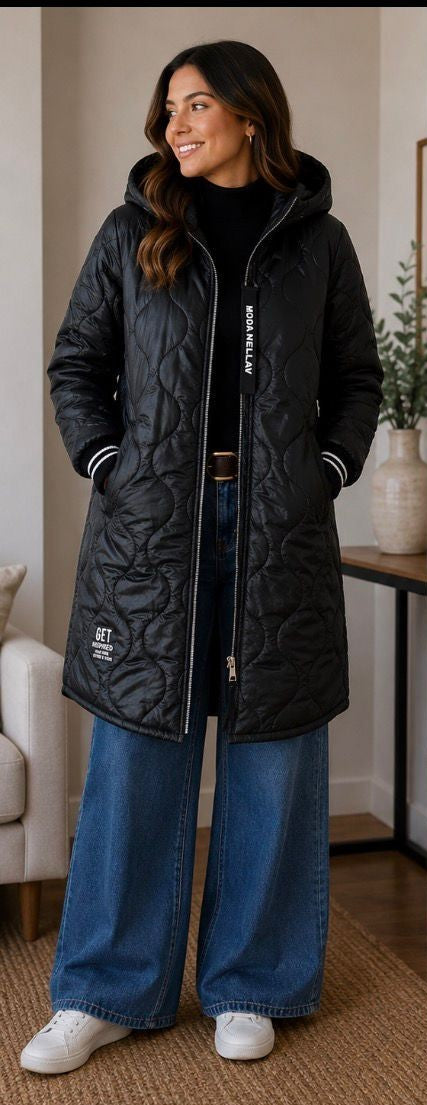 Parka Larga Acolchada oversize.