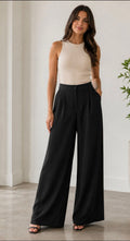 Pantalón Wide-Leg Palazzo – Elegancia Estructurada