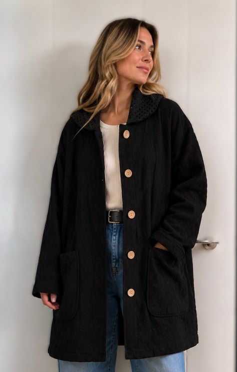 Abrigo Oversize Versalles – Noir
