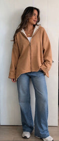 Sudadera Oversize Camel con Forro de Chiporro