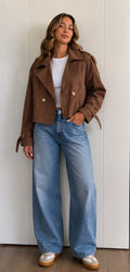 Chic & Crooped Trench Tono Chocolate