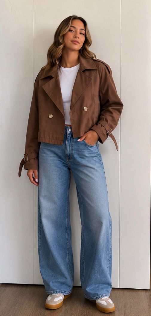 Chic & Crooped Trench Tono Chocolate