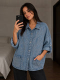Sobrecamisa Denim Glam con Apliques de Strass