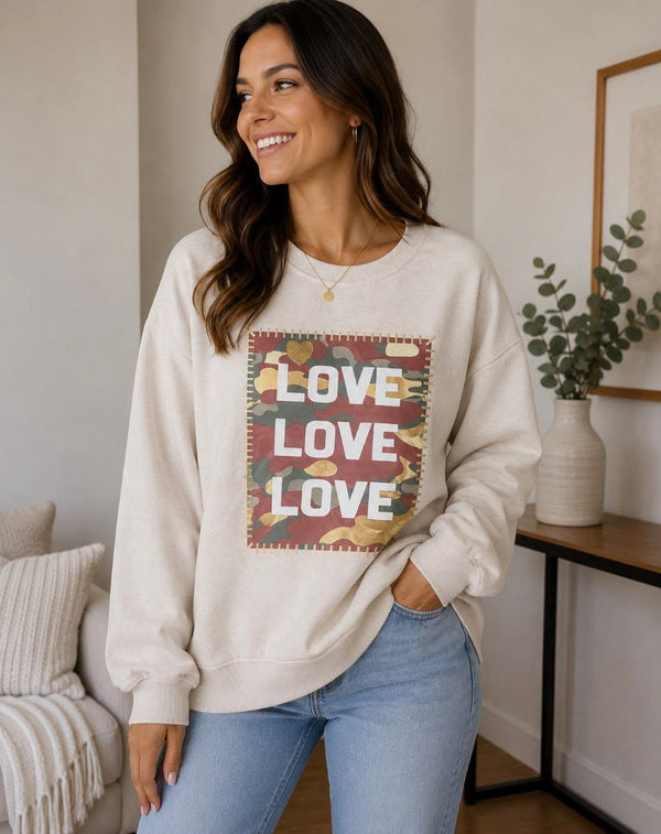 Sudadera Casual 'Love' con Estampado Vibrante