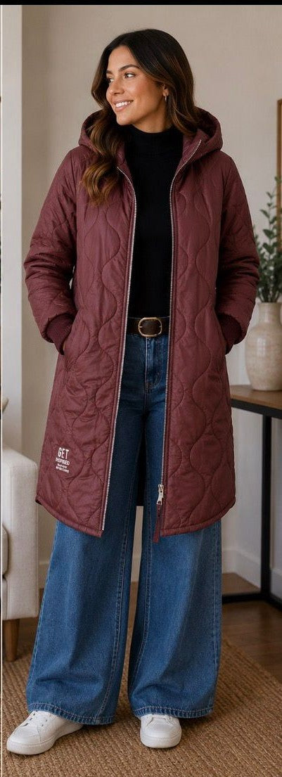 Parka Larga Acolchada oversize.