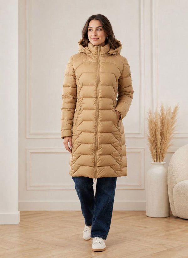 Parka Largo Acolchado con Capucha para Mujer - Elegancia y Calidez