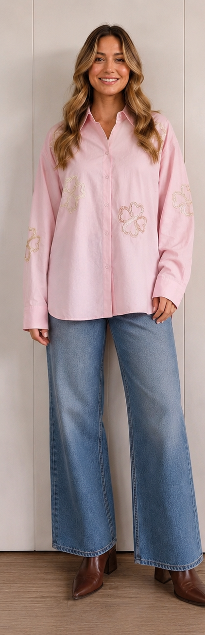 Camisa Elodie Sunflower – Rosa Pastel